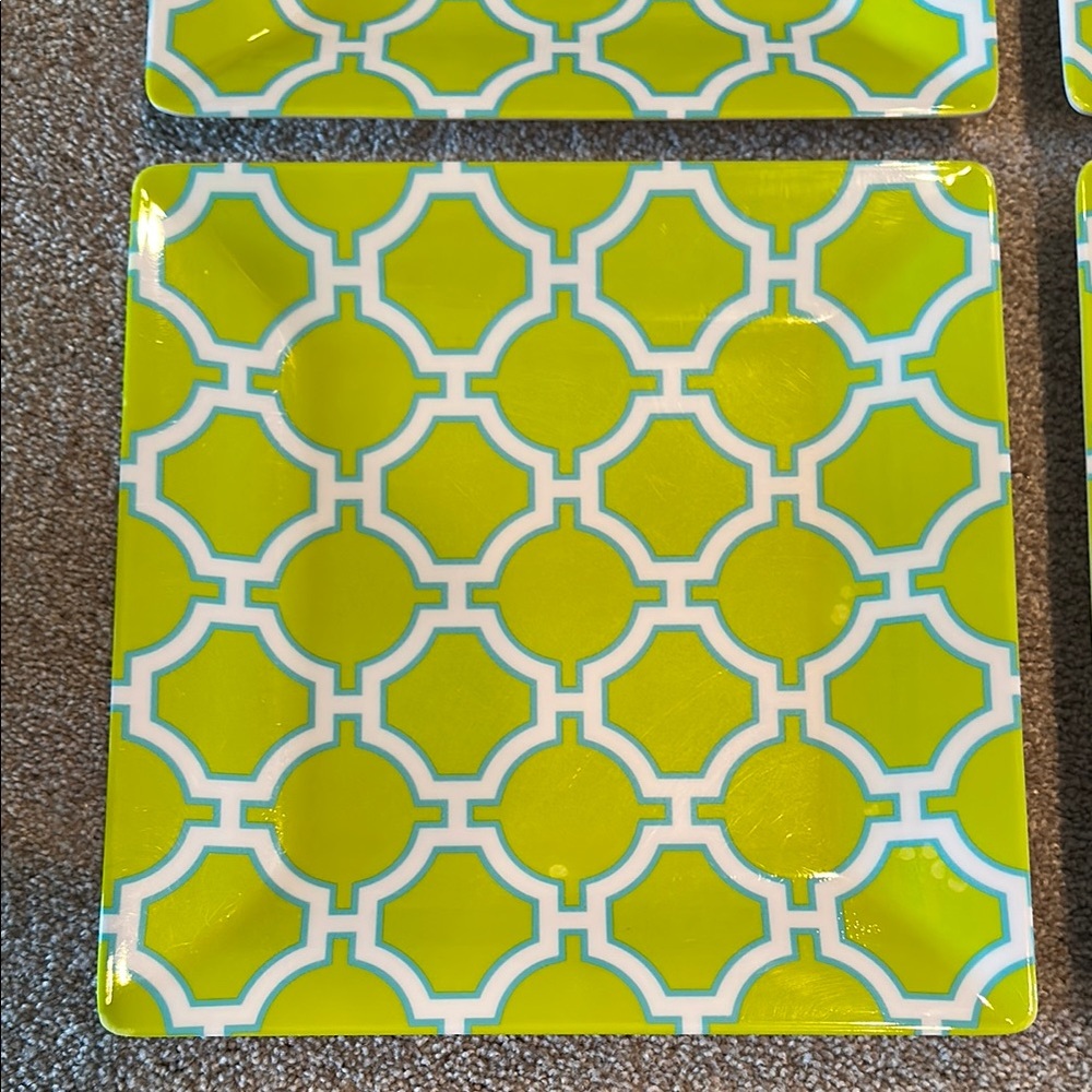 Set of 6 Geometric Pattern Plates Chargers